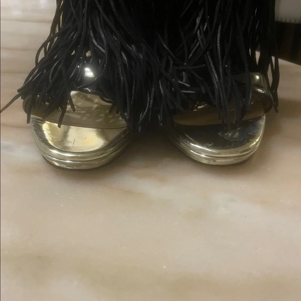 Christian Louboutin Silver Heels with Black Tassels - Picture 7 of 7